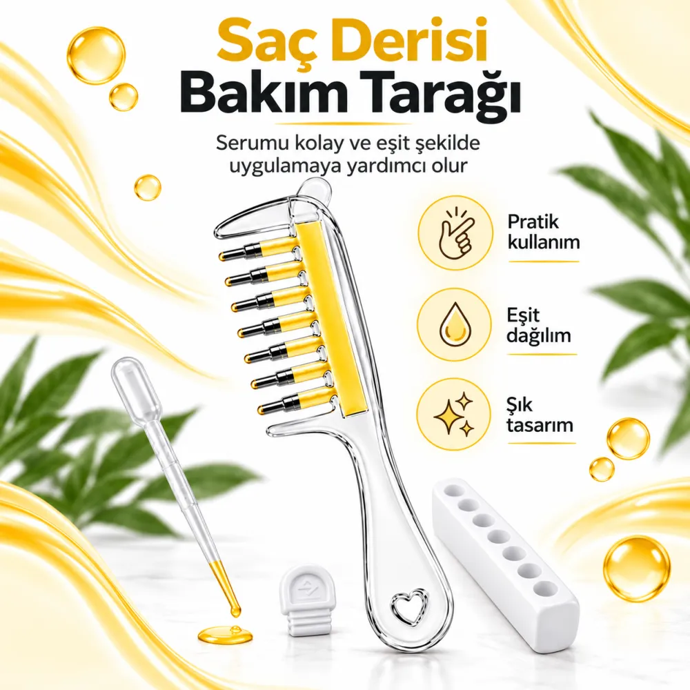 QWON şeffaf hazneli serum ve tonik uygulama tarağı